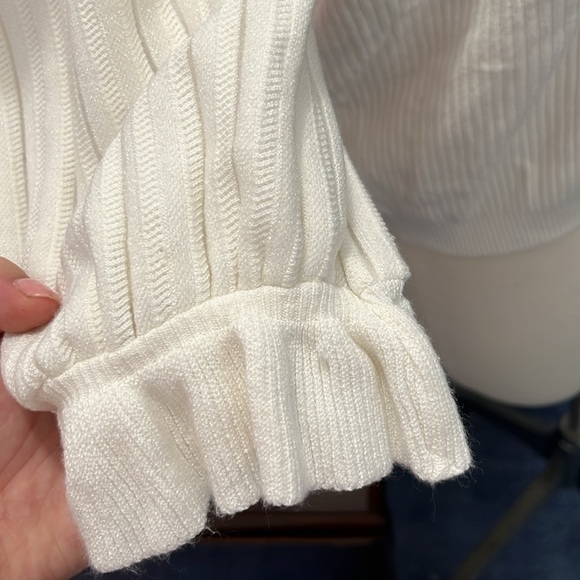 Maria pavan white sweater size g puff sleeve - Picture 10 of 12